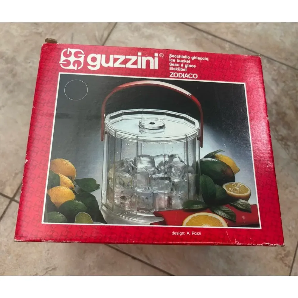 Ambrogio Pozzi‎ For Guzzini Ice Bucket Model Amanda Vintage And To Tongs